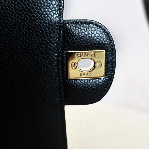 RARE | CHANEL Mini Square Flap Black Caviar GHW - Picture 11 of 17